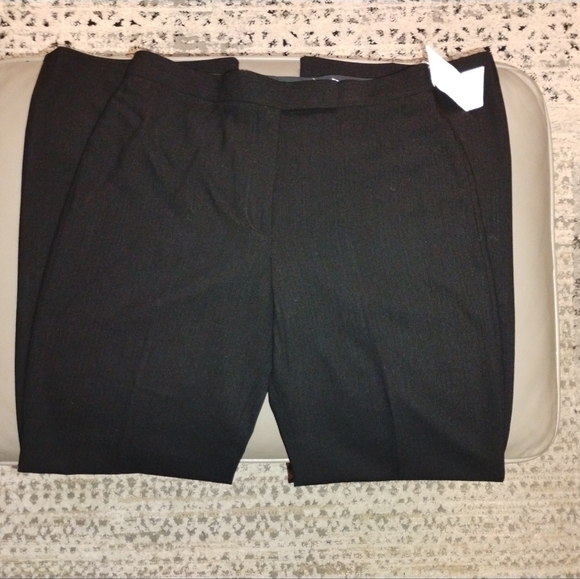 J. Crew Black Tonal Striped Wool Straight Leg Pants Sz 6 - Picture 13 of 14